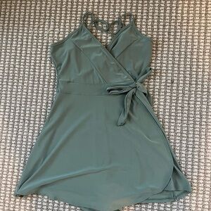 Windsor Green Halter Wrap Sundress